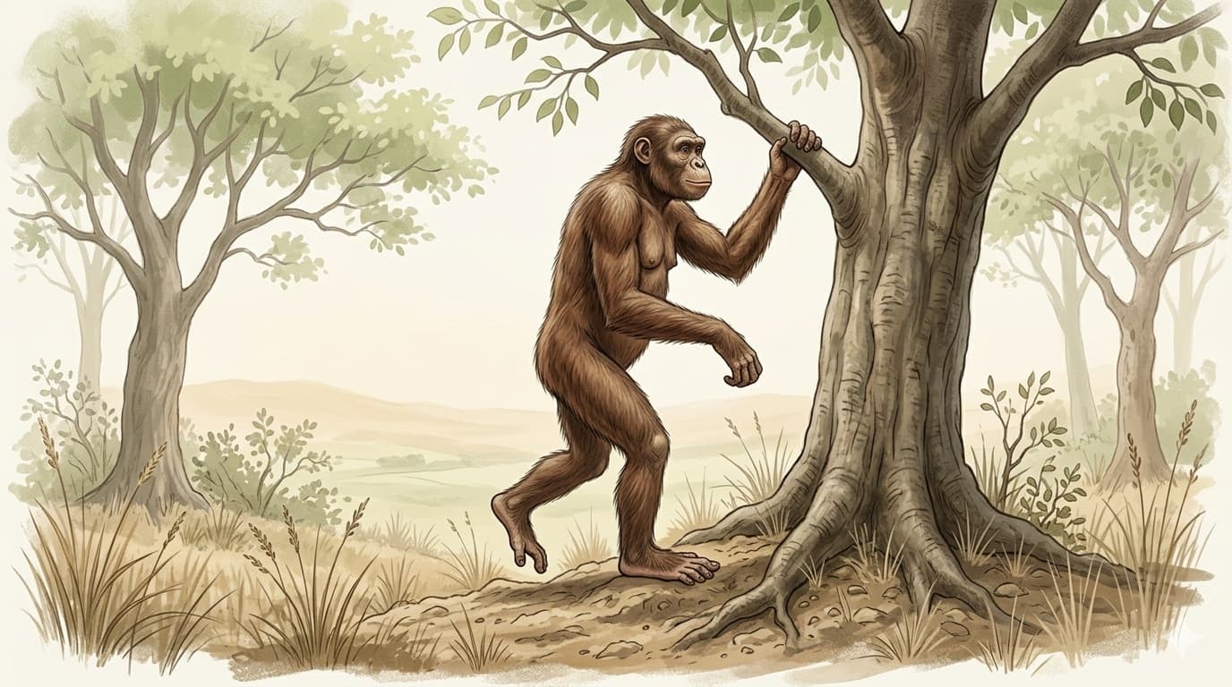 Wide illustration of the habitat of Ardipithecus ramidus
