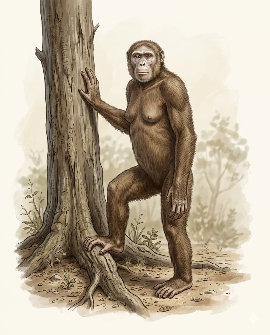 Scientific illustration of Ardipithecus ramidus, Ardi / Early hominin