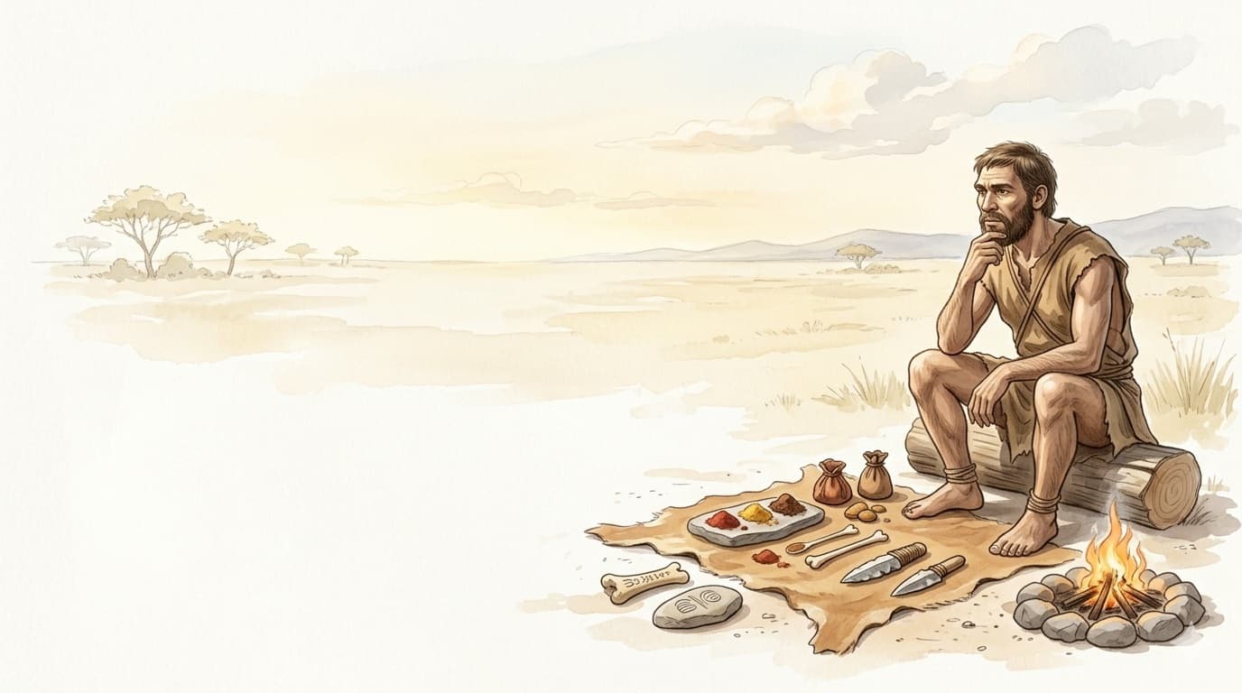 Wide illustration of the habitat of Homo sapiens