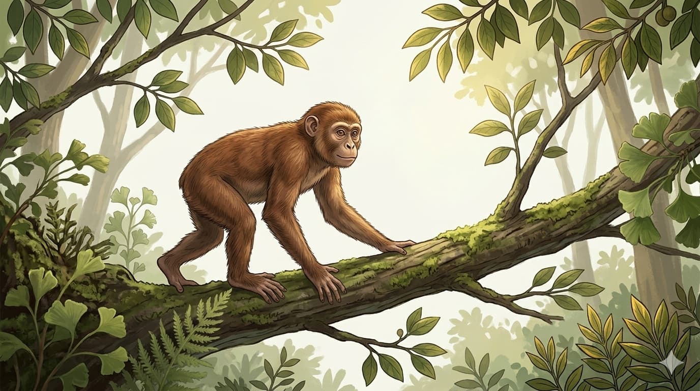 Wide illustration of the habitat of Proconsul