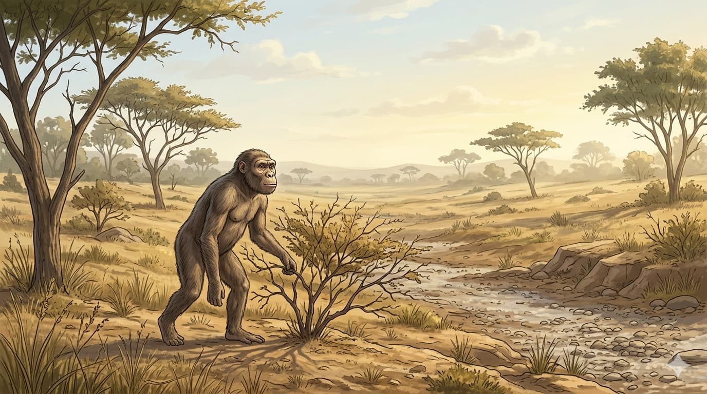 Wide illustration of the habitat of Sahelanthropus tchadensis